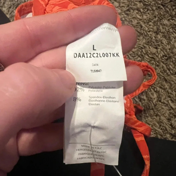 NWT women's cupshe bikini set floral Scalloped Top High Waist Bottoms size large - Picture 6 of 6